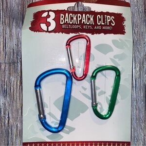 💞 New 3-Pack Multicolored Carabiner Backpack Clips